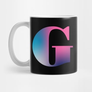 Capital Letter G Monogram Gradient Pink Blue White Mug